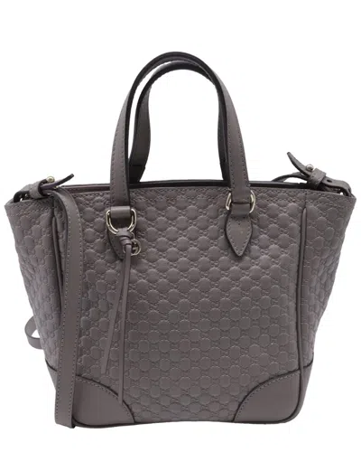 Gucci Grey Microssima Leather Small Bree Top Handle Tote (authentic Pre-  Loved) In Gray