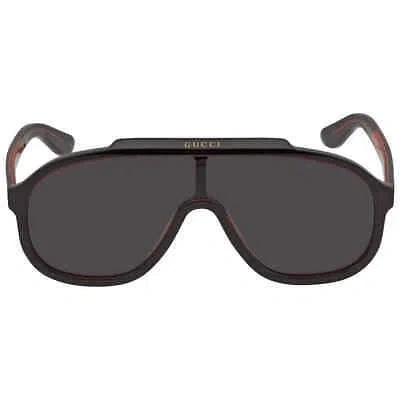Pre-owned Gucci Grey Mirror Shield Men's Sunglasses Gg1038s 001 99 Gg1038s 001 99 In Gray