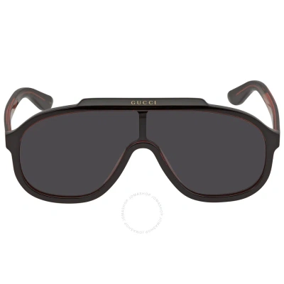 Gucci Grey Mirror Shield Men's Sunglasses Gg1038s 001 99 In Red   / Black / Grey
