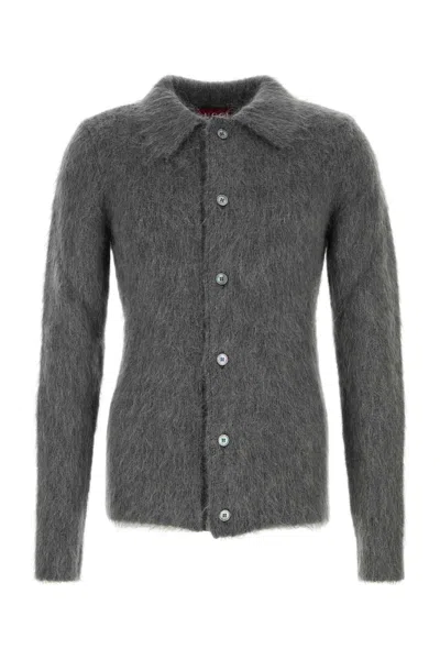 GUCCI GUCCI GREY MOHAIR BLEND CARDIGAN