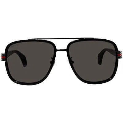 Pre-owned Gucci Grey Navigator Men's Sunglasses Gg0448s 001 58 Gg0448s 001 58 In Gray