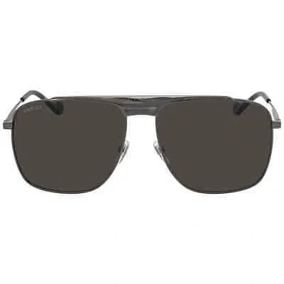 Pre-owned Gucci Grey Navigator Men's Sunglasses Gg0909s 001 63 Gg0909s 001 63 In Gray