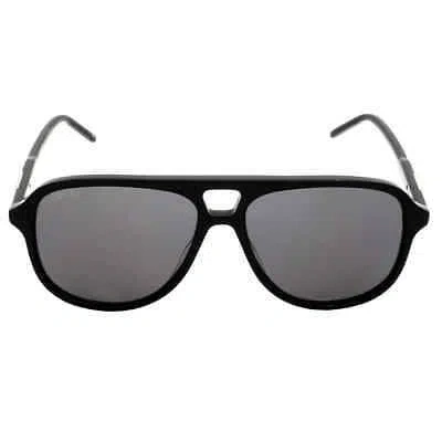 Pre-owned Gucci Grey Navigator Men's Sunglasses Gg1156s 001 57 Gg1156s 001 57 In Gray