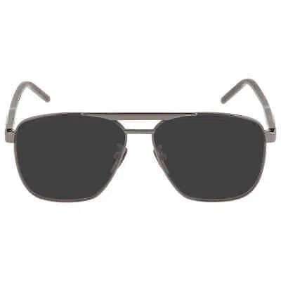 Pre-owned Gucci Grey Navigator Men's Sunglasses Gg1164s 001 58 Gg1164s 001 58 In Gray