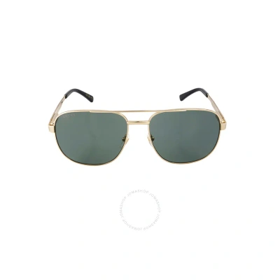 Gucci Grey Navigator Men's Sunglasses Gg1223s 002 60 In Gold / Grey