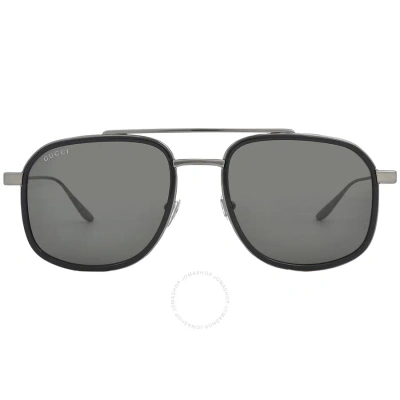 Gucci Grey Navigator Men's Sunglasses Gg1310s 001 56 In Grey / Ruthenium