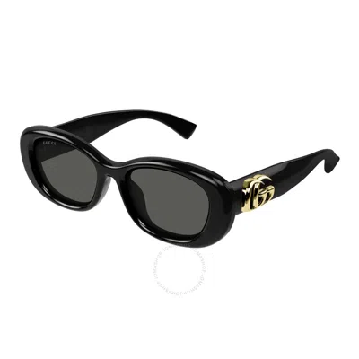 Gucci Grey Oval Ladies Sunglasses Gg1829sk 001 53 In Black