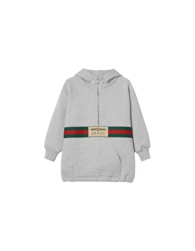 Gucci Kids' Grey Oversized Jacket With Vintage  Logo In Gray