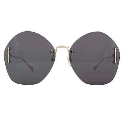 Pre-owned Gucci Grey Oversized Ladies Sunglasses Gg1203s 002 65 Gg1203s 002 65 In Gray
