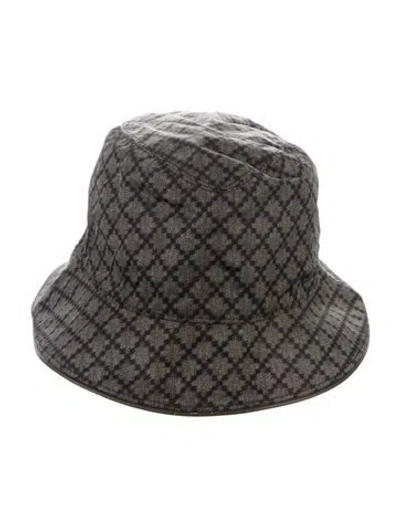 Pre-owned Gucci Grey Patterned Bucket Hat In Green