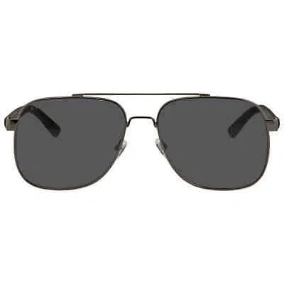 Pre-owned Gucci Grey Pilot Men's Sunglasses Gg0422s 001 60 Gg0422s 001 60 In Gray