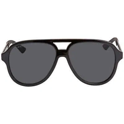 Pre-owned Gucci Grey Pilot Men's Sunglasses Gg0688s 001 59 Gg0688s 001 59 In Gray