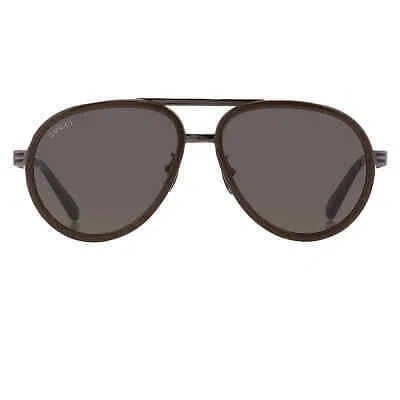 Pre-owned Gucci Grey Pilot Men's Sunglasses Gg0982s 001 59 Gg0982s 001 59 In Gray