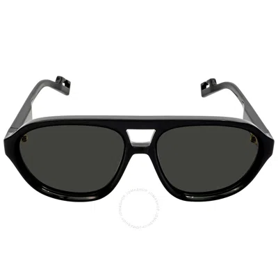 Gucci Grey Pilot Men's Sunglasses Gg1239s 004 58 In Black / Grey