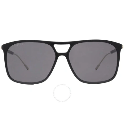 Gucci Grey Pilot Men's Sunglasses Gg1270s 001 60 In Black / Grey
