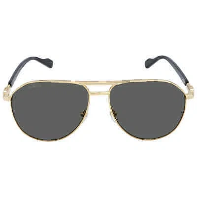 Pre-owned Gucci Grey Pilot Unisex Sunglasses Gg1220s 001 59 Gg1220s 001 59 In Gray