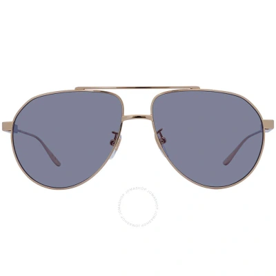 Gucci Grey Pilot Unisex Sunglasses Gg1311s 003 61 In Gold / Grey