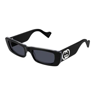 Gucci Grey Rectangular Ladies Sunglasses Gg0516s 018 52 In Black