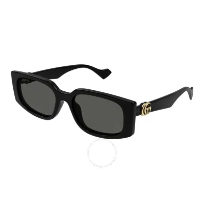 Gucci Grey Rectangular Ladies Sunglasses Gg1534s 001 55 In Black