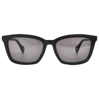 Pre-owned Gucci Grey Rectangular Ladies Sunglasses Gg1596sk 001 55 Gg1596sk 001 55 In Gray