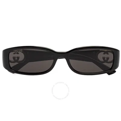 Gucci Grey Rectangular Ladies Sunglasses Gg1661s 001 54 In Black