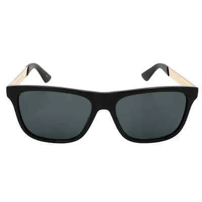 Pre-owned Gucci Grey Rectangular Men's Sunglasses Gg0687s 001 57 Gg0687s 001 57 In Gray