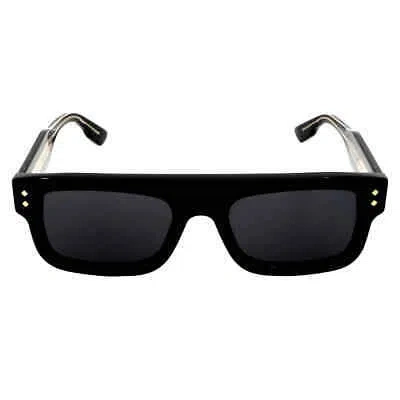 Pre-owned Gucci Grey Rectangular Men's Sunglasses Gg1085s 001 53 Gg1085s 001 53 In Gray