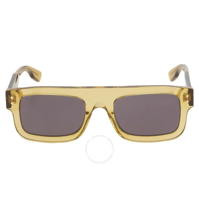 Gucci Grey Rectangular Men's Sunglasses Gg1085s 003 53 In Grey / Yellow