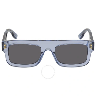 Gucci Grey Rectangular Men's Sunglasses Gg1085s 004 53 In Blue / Grey