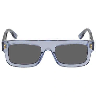 Pre-owned Gucci Grey Rectangular Men's Sunglasses Gg1085s 004 53 Gg1085s 004 53 In Gray