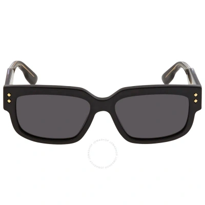 Gucci Grey Rectangular Men's Sunglasses Gg1218s 001 56 In Black / Grey