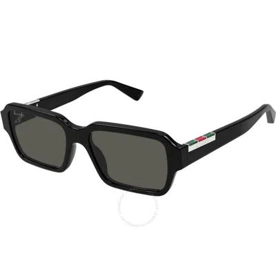 GUCCI GUCCI GREY RECTANGULAR MEN'S SUNGLASSES GG1887S 001 54