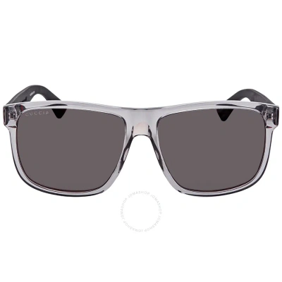 Gucci Grey Rectangular Polarized Men's Sunglasses Gg0010s 004 58