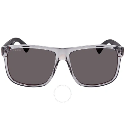 GUCCI GUCCI GREY RECTANGULAR POLARIZED MEN'S SUNGLASSES GG0010S 004 58