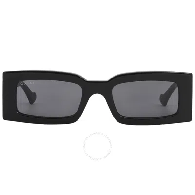 Gucci Grey Rectangular Sunglasses Gg1425s 001 53 In Black / Grey