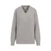 GUCCI GREY RIBBED WOOL-CASHMERE SWEATER FOR WOMEN
