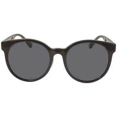 Pre-owned Gucci Grey Round Ladies Sunglasses Gg0416sk 002 55 Gg0416sk 002 55 In Gray