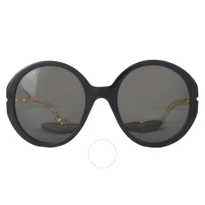 Gucci Grey Round Ladies Sunglasses Gg0726s 005 56