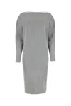 Gucci Grey Stretch Wool Blend Dress In Grey