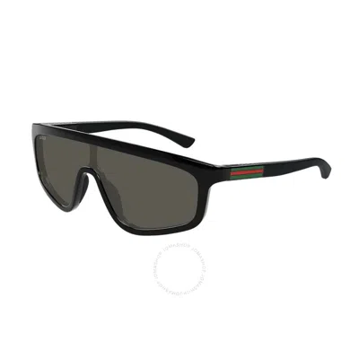 Gucci Grey Shield Unisex Sunglasses Gg1736s 001 99 In Black