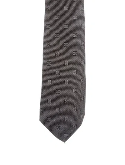 Pre-owned Gucci Grey Silk Jacquard Tie
