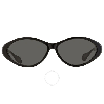Gucci Grey Smoke Oval Ladies Sunglasses Gg1377s 002 67 In Black / Grey