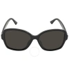 Gucci Grey Square Ladies Sunglasses Gg0765sa 002 57 In Black / Grey