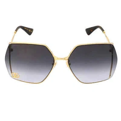 Pre-owned Gucci Grey Square Ladies Sunglasses Gg0817s 006 65 Gg0817s 006 65 In Gray