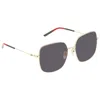 Gucci Grey Square Ladies Sunglasses Gg1195sk 003 59 In Gold Tone,grey