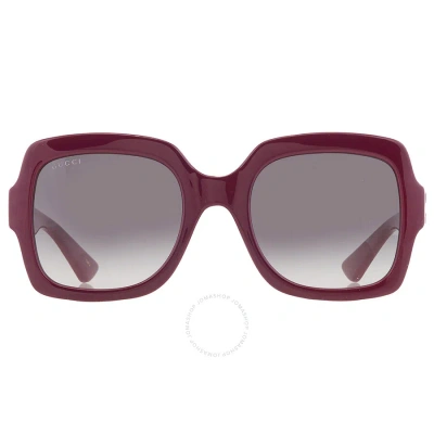 Gucci Grey Square Ladies Sunglasses Gg1337s 007 54 In Burgundy