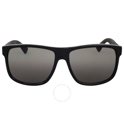 Gucci Grey Square Men's Sunglasses Gg0010s 001 58 In Black / Grey