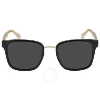 Gucci Grey Square Men's Sunglasses Gg0563skn 001 55 In Black