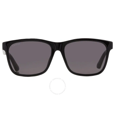 Gucci Grey Square Men's Sunglasses Gg0746sa 001 57 In Black / Grey
