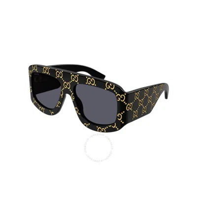 Gucci Grey Square Men's Sunglasses Gg0983s 004 59 In Black / Grey
